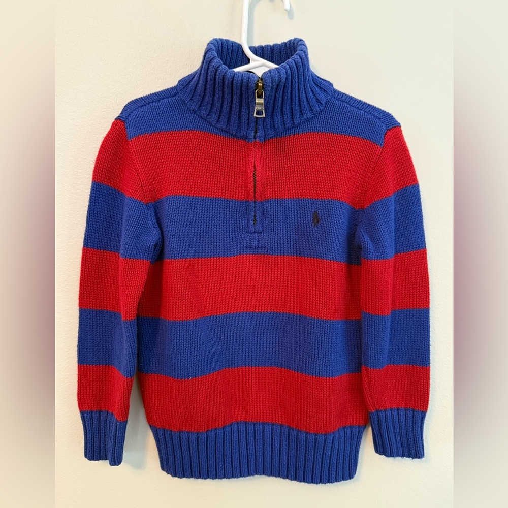 Polo by Ralph Lauren Red and Blue Striped Sweater